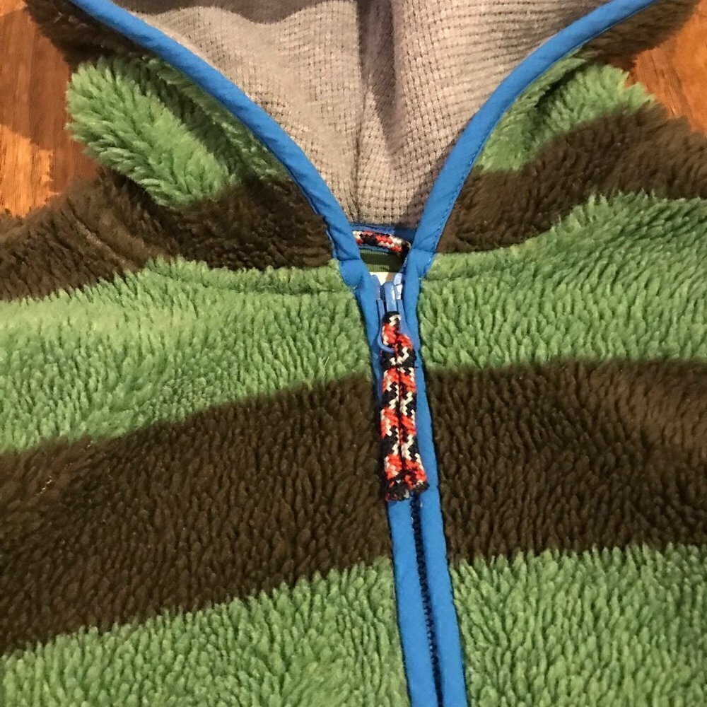 Mini Boden striped teddy hoodie - Picture 2 of 5